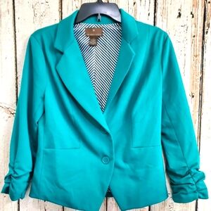 Fenn Wright‎ Mason Women's Small Kelly Green 3/4 Sleeve Blazer Jacket Coat